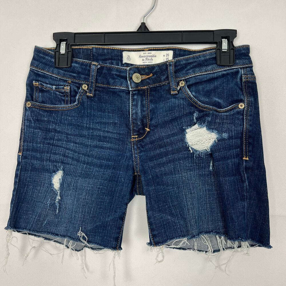 Abercrombie & Fitch Low-Rise Distressed Denim Shorts Size 26